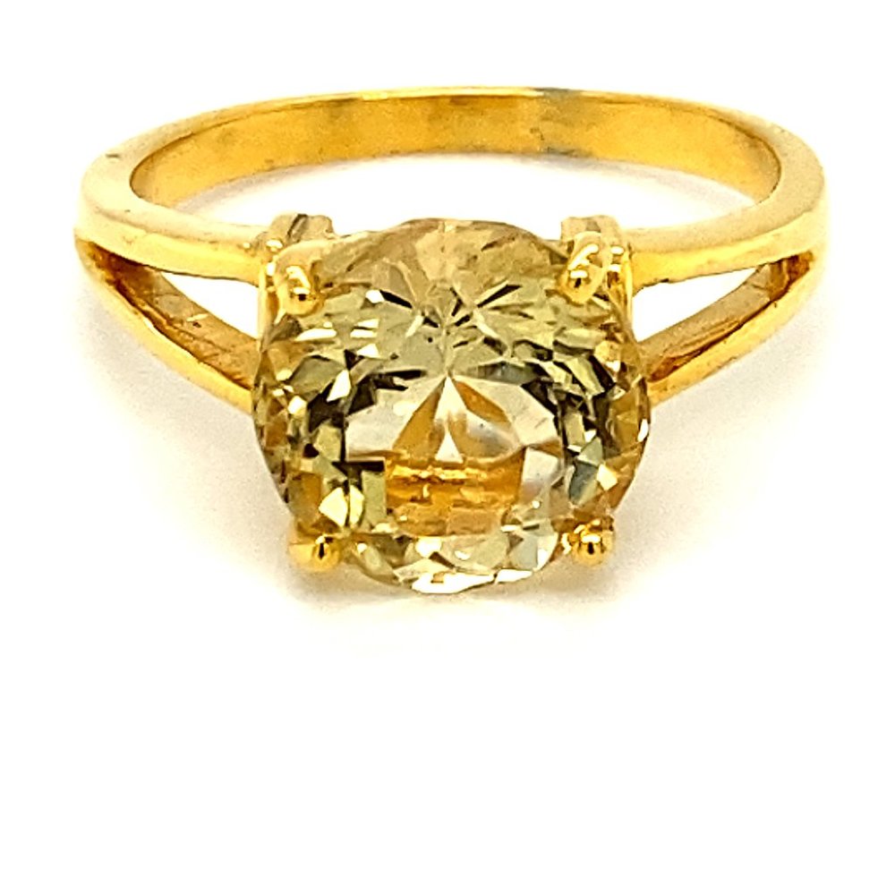 Scapolite 3.83ct Solid 18K Yellow Gold Ring